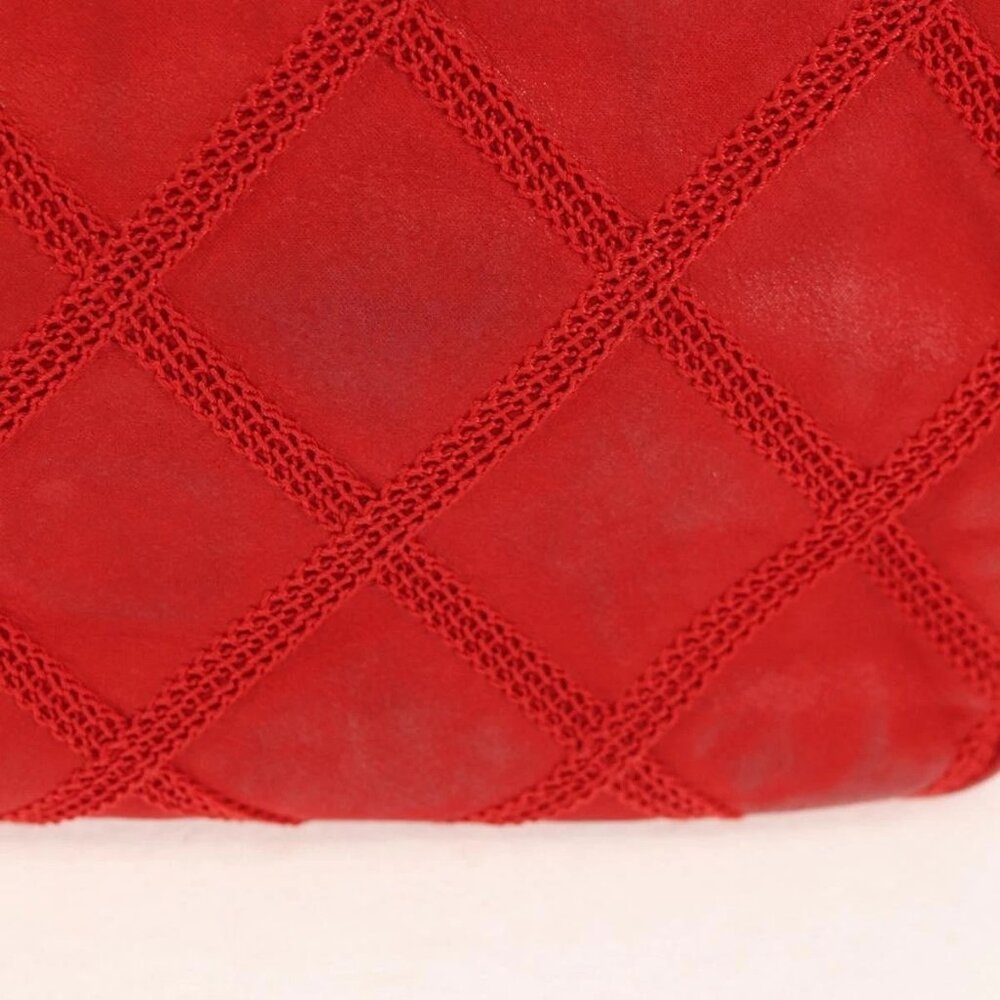 CHANEL Wild Stitch Chain Shoulder Bag Leather Red CC Auth 128522M - Picture 5 of 15